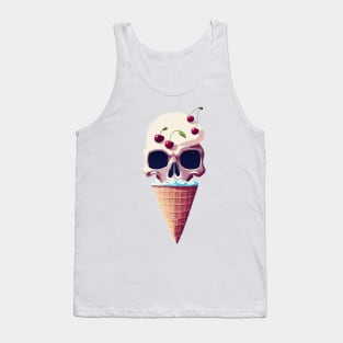 Cool Ice Cream Skull T-Shirt Tank Top